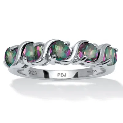 Palm Beach Jewelry 1.50 Tcw Mystic Fire Topaz Sterling Silver Ring In White