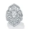 Palm Beach Jewelry 1.52 Tcw Cubic Zirconia Silvertone Art Deco Ring In White
