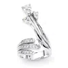 Palm Beach Jewelry 1.56 Tcw Pear-cut And Round Cubic Zirconia Platinum-plated Crossover Ring