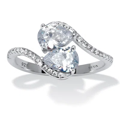 Palm Beach Jewelry 1.58 Tcw Cubic Zirconia Sterling Silver Ring In White