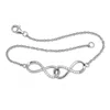 Palm Beach Jewelry .16 Tcw Round Cz Sterling Silver Infinity Charm Bracelet 7-inch
