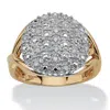 Palm Beach Jewelry 1/6 Tcw Round Diamond Pave Gold-plated Sterling Silver Split-shank Ring In White