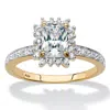 Palm Beach Jewelry 1.60 Cttw. 18k Gold-plated Silver White Sapphire Diamond Accent Halo Ring