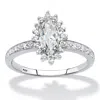 Palm Beach Jewelry 1.60 Cttw. Platinum-plated Silver White Sapphire Diamond Accent Halo Ring