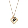 Palm Beach Jewelry 1.60 Tcw Marquise-cut Genuine Midnight Sapphire Cz Heart Necklace In Gold Tone