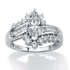 Palm Beach Jewelry 1.65 Tcw Marquise-cut Cubic Zirconia Ring In Platinum-plated Sterling Silver In White