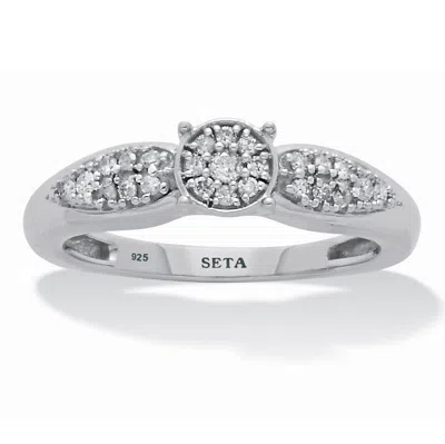 Palm Beach Jewelry .17 Tcw Diamond Sterling Silver Cluster Ring In White