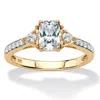 Palm Beach Jewelry 1.70 Cttw. 18k Gold-plated Sterling Silver Created White Sapphire Promise Ring In White