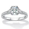 Palm Beach Jewelry 1.70 Cttw. Platinum-plated Sterling Silver Created White Sapphire Promise Ring In White