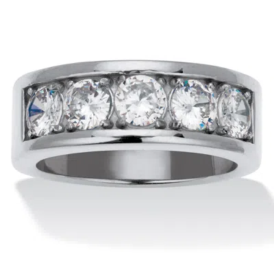 Palm Beach Jewelry 1.75 Tcw Cubic Zirconia Stainless Steel Ring In White