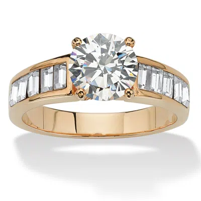 Palm Beach Jewelry 1.75 Tcw Cubic Zirconia Yellow Gold-plated Engagement Anniversary Ring In White