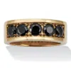 Palm Beach Jewelry 1.75 Tcw Men's Round Black Cubic Zirconia Gold Ion-plated Stainless Steel Ring