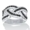 Palm Beach Jewelry 1.79 Tcw Cubic Zirconia Black And White Braided Silvertone Ring