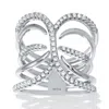 Palm Beach Jewelry .18 Tcw Cubic Zirconia Double Interlace Silvertone Ring