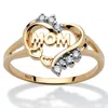 Palm Beach Jewelry 1/8 Tcw Diamond Mom Heart Ring In 10k Gold In White