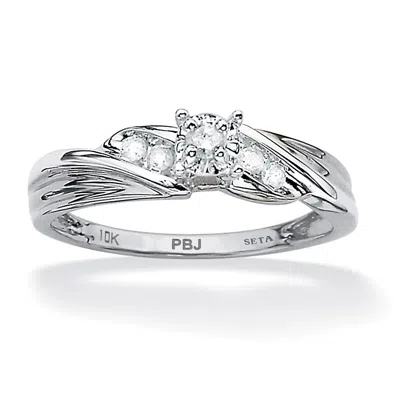 Palm Beach Jewelry 1/8 Tcw Round Cut Diamond 10k White Gold Ring