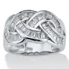 Palm Beach Jewelry 1.80 Tcw Cubic Zirconia Channel-set Ring In Platinum-plated Sterling Silver In White