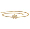 Palm Beach Jewelry 18k Gold-plated Two-tone Filigree Butterfly Ankle Bracelet Adjustable 9" To 11"