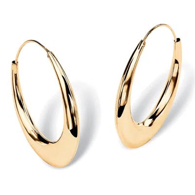 Palm Beach Jewelry 18k Yellow Gold-plated Sterling Silver Puffed Hoop Earrings 1 7/8"