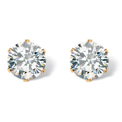 Palm Beach Jewelry 1.96 Cttw. Goldtone Round Cubic Zirconia Stud Earrings In White