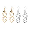 Palm Beach Jewelry 2 Pair Free-form Twist Earrings Set In Silvertone And Yellow Goldtone
