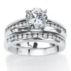 Palm Beach Jewelry 2 Piece 1.91 Tcw Round Cubic Zirconia Bridal Ring Set In Solid 10k White Gold In White