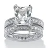 Palm Beach Jewelry 2 Piece 5.98 Tcw Cubic Zirconia Bridal Ring Set In .925 Sterling Silver In White