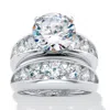 Palm Beach Jewelry 2 Piece 6.09 Tcw Cz Bridal Ring Set In .925 Sterling Silver In White