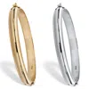 Palm Beach Jewelry 2 Piece Beaded Edge Bracelet Set Silver & Gold Plated Silver 7.75" Length