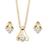 Palm Beach Jewelry 2 Piece Round Birthstone Necklace And Earrings Set In Yellow Goldtone In Silver