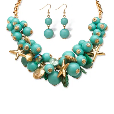 Palm Beach Jewelry 2 Piece Sea Life Jewelry Set In Yellow Gold Tone