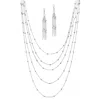 Palm Beach Jewelry 2 Piece Station Necklace And Earrings Set In Silvertone