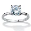 Palm Beach Jewelry 2 Tcw Round Cubic Zirconia Solitaire Ring In .925 Sterling Silver In White