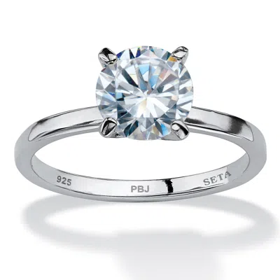 Palm Beach Jewelry 2 Tcw Round Cubic Zirconia Solitaire Ring In .925 Sterling Silver In White