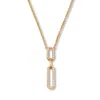 Palm Beach Jewelry .20 Tcw Round Cubic Zirconia 18k Gold-plated Paperclip Drop Necklace 18-inch