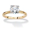 Palm Beach Jewelry 2.00 Carat Round Cubic Zirconia Solitaire Ring 18k Gold-plated In White