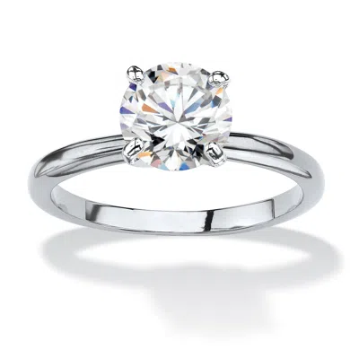 Palm Beach Jewelry 2.00 Tcw Round Cubic Zirconia Solitaire Ring Platinum-plated In White