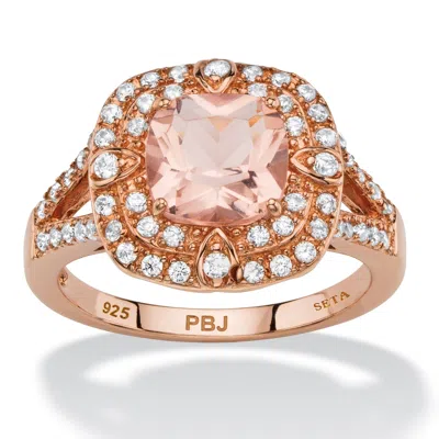 Palm Beach Jewelry 2.03tcw Simulated Morganite Rose Gold-plated Ring In Multi