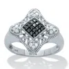 Palm Beach Jewelry .21 Tcw Black And White Diamond Sterling Silver Vintage-inspired Diamond Ring