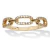 Palm Beach Jewelry .21 Tcw Cubic Zirconia Gold-plated Link Ring In Yellow
