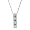 Palm Beach Jewelry .21 Tcw Diamond Sterling Silver Multi-bar Pendant And Chain 18 Inches