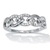 Palm Beach Jewelry .21 Tcw Round Cubic Zirconia Platinum-plated Sterling Silver Oval Link Ring In White