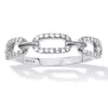Palm Beach Jewelry .21 Tcw Round Cubic Zirconia Silvertone Link Ring In White