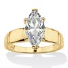 Palm Beach Jewelry 2.11 Cttw. Marquise Cut Cubic Zirconia 14k Gold Plated Silver Engagement Ring In White