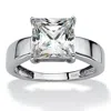 Palm Beach Jewelry 2.12 Tcw Princess-cut Cubic Zirconia 10k White Gold Solitaire Bridal Ring In White