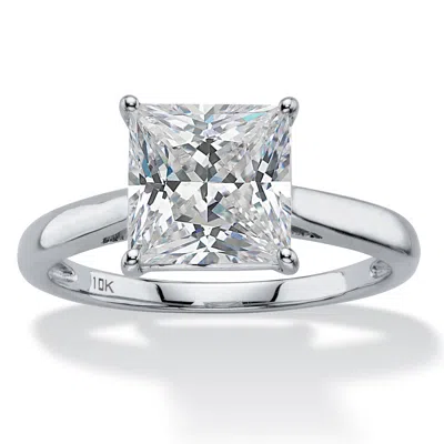 Palm Beach Jewelry 2.12 Tcw Princess-cut Cubic Zirconia 10k White Gold Solitaire Engagement Ring