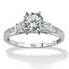 Palm Beach Jewelry 2.14 Tcw Round Cubic Zirconia And Baguette Accents Ring In 10k White Gold In White