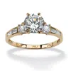 Palm Beach Jewelry 2.14 Tcw Round Cubic Zirconia Ring In 10k Gold In White