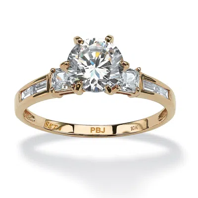 Palm Beach Jewelry 2.14 Tcw Round Cubic Zirconia Ring In 10k Gold In White