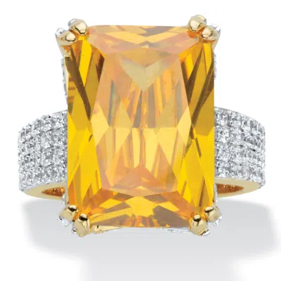 Palm Beach Jewelry 21.40 Tcw Yellow Cz Gold-plated Ring